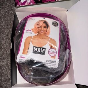 Lace “Jada” Front Wig in black and golden butter color